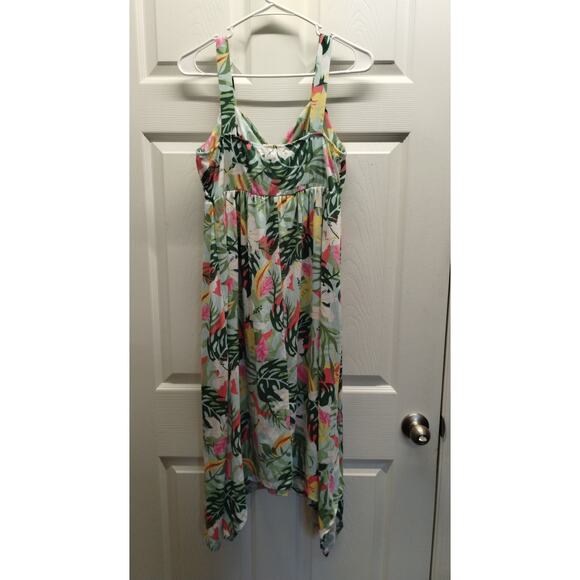 Jamie & Layla NWT Size Large Tropical Hawaiian Shark Bite Sleeveless Midi Dress - Picture 3 of 7